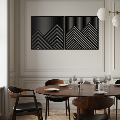 Geometric Mountain Landscape Metal Wall Art - Modern Minimalist Decor- KAF188 - Tampa Home & Garden Store