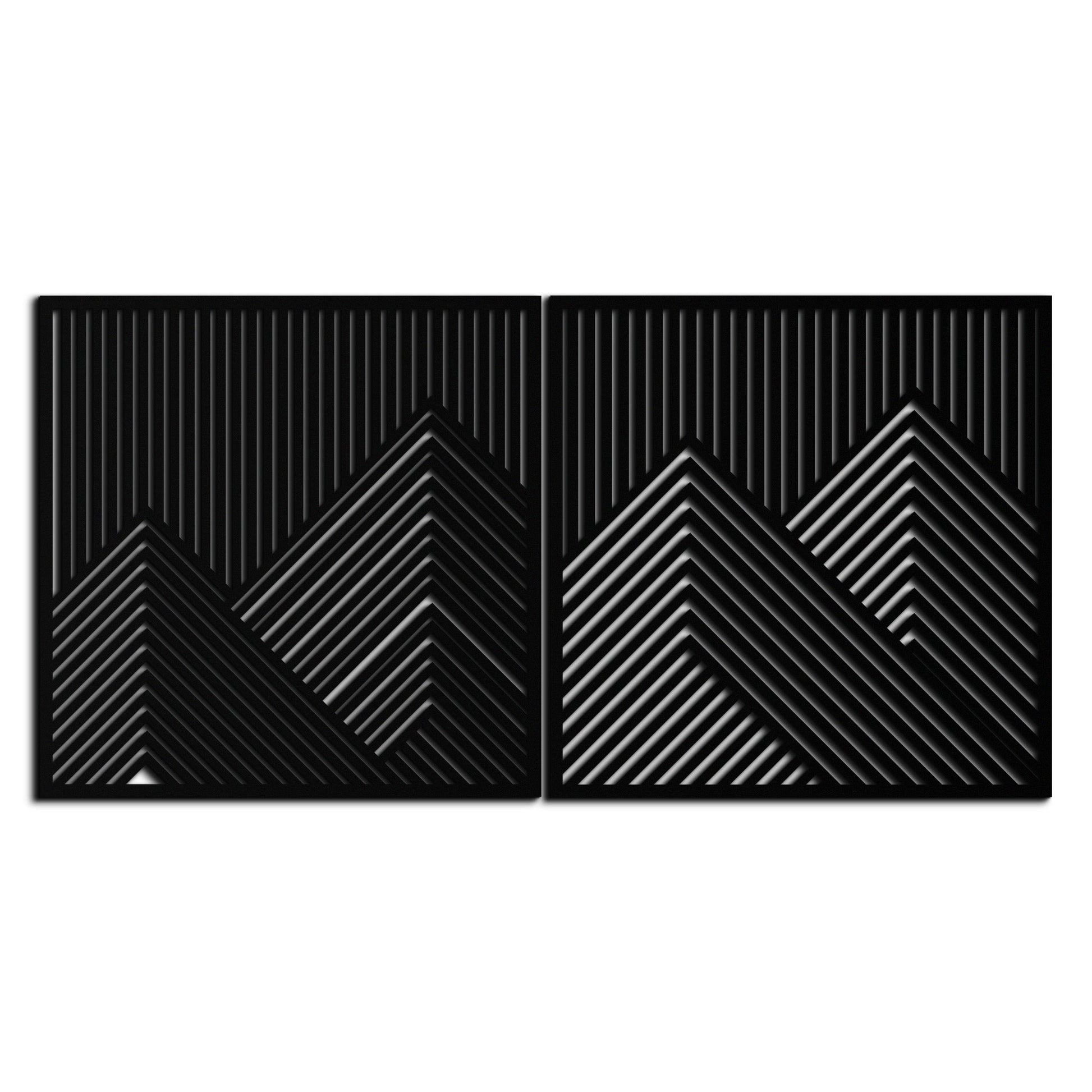 Geometric Mountain Landscape Metal Wall Art - Modern Minimalist Decor- KAF188 - Tampa Home & Garden Store
