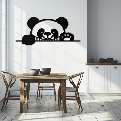 Geometric Panda Metal Wall Art - Playful Minimalist Steel Decor - KAF150 - Tampa Home & Garden Store
