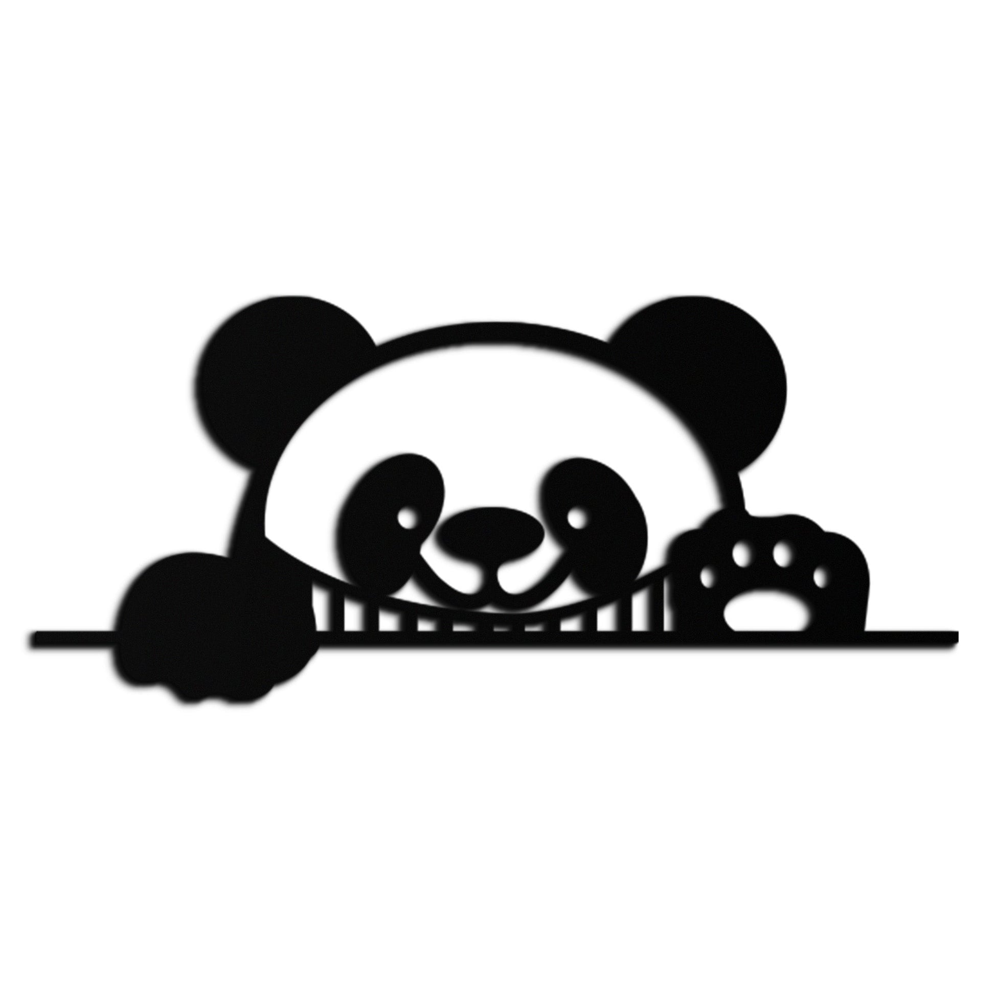 Geometric Panda Metal Wall Art - Playful Minimalist Steel Decor - KAF150 - Tampa Home & Garden Store