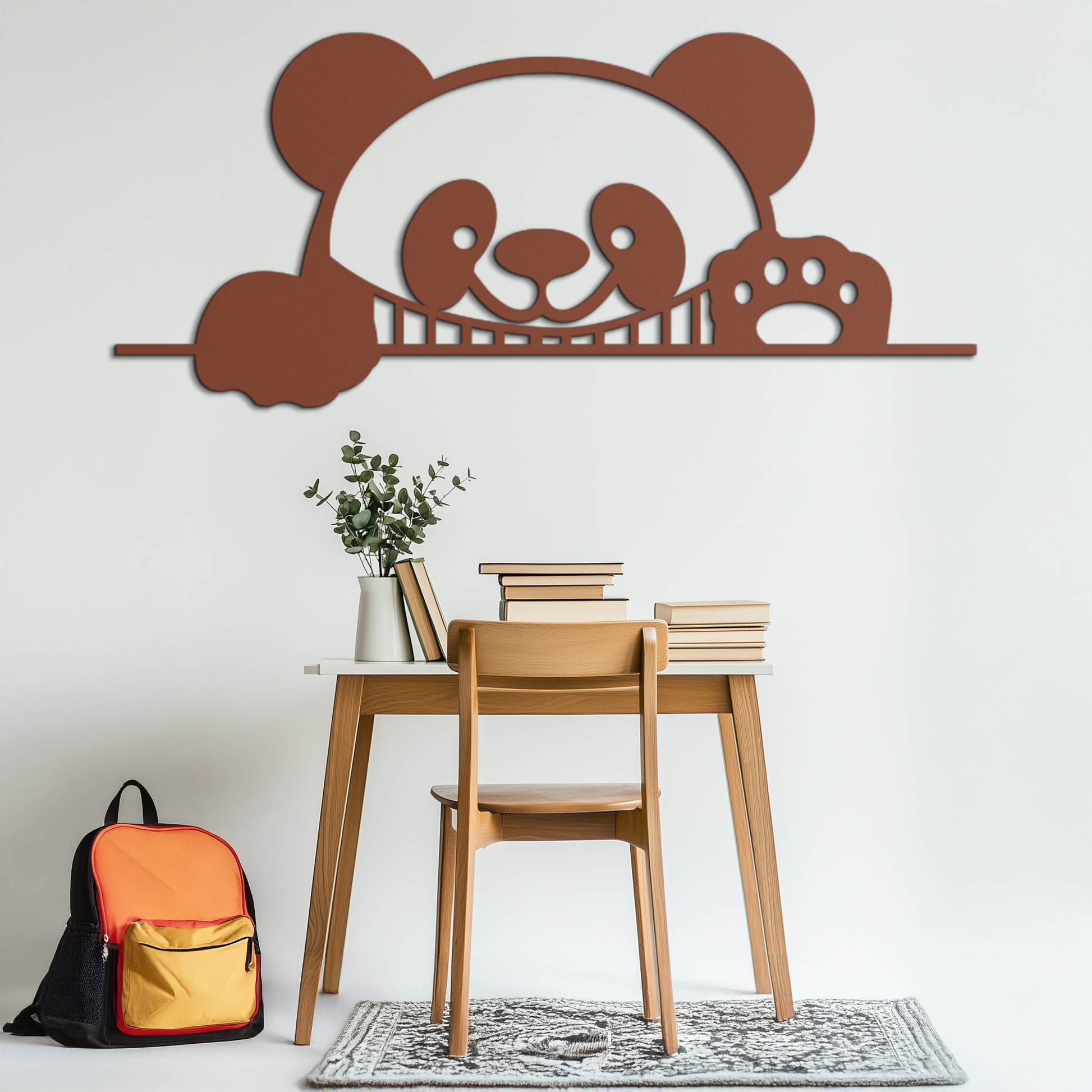 Geometric Panda Metal Wall Art - Playful Minimalist Steel Decor - KAF150 - Tampa Home & Garden Store