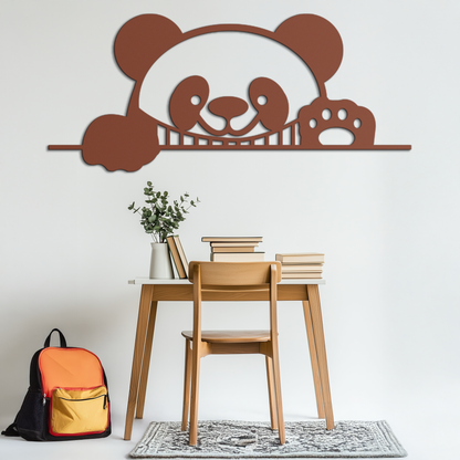 Geometric Panda Metal Wall Art - Playful Minimalist Steel Decor - KAF150 - Tampa Home & Garden Store