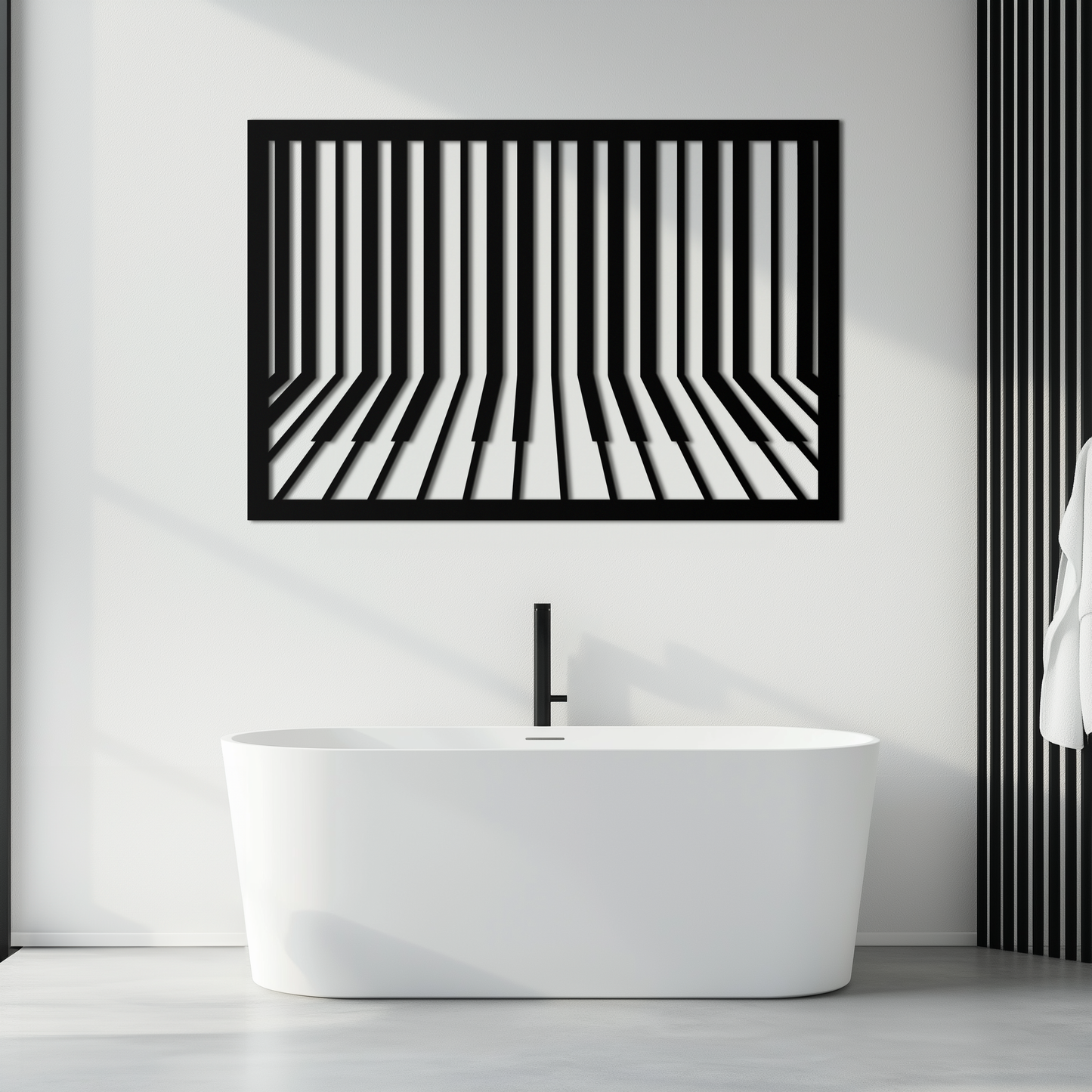 Geometric Piano Keys Metal Wall Art - Modern Music Decor- KAF189 - Tampa Home & Garden Store