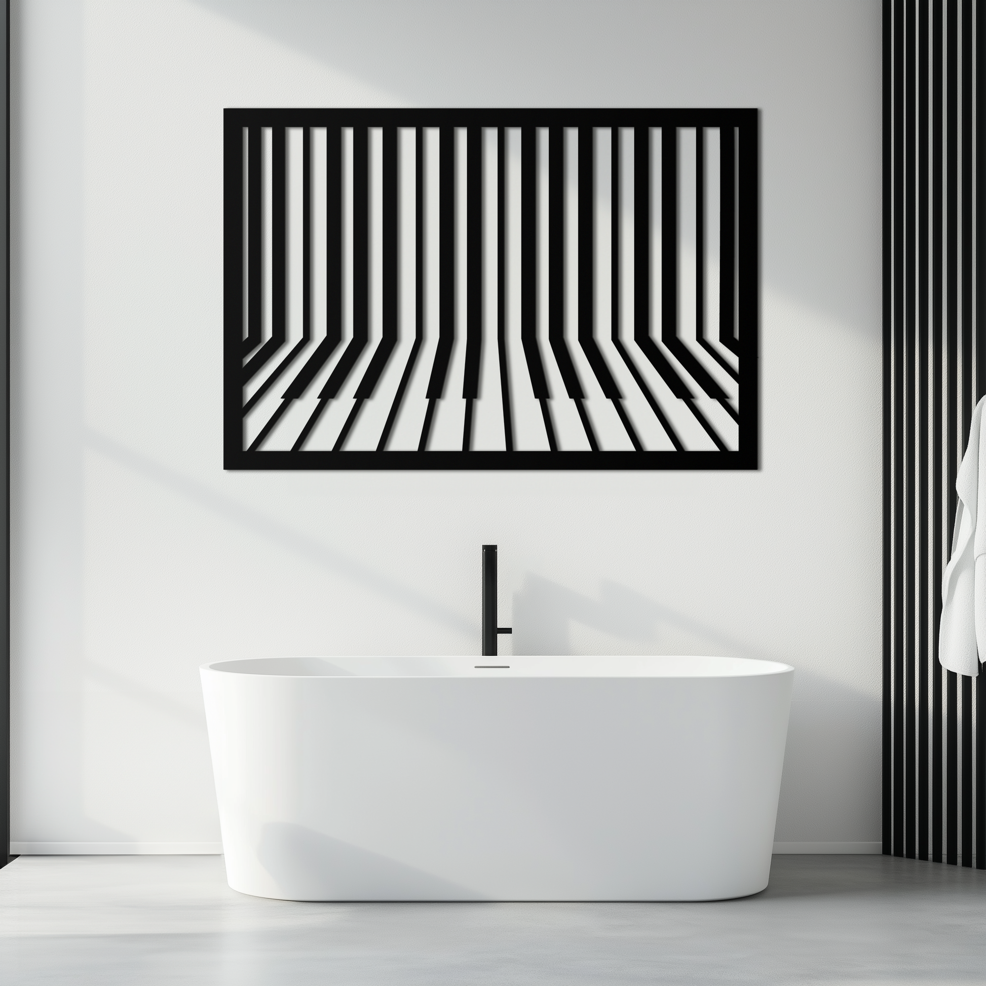 Geometric Piano Keys Metal Wall Art - Modern Music Decor- KAF189 - Tampa Home & Garden Store