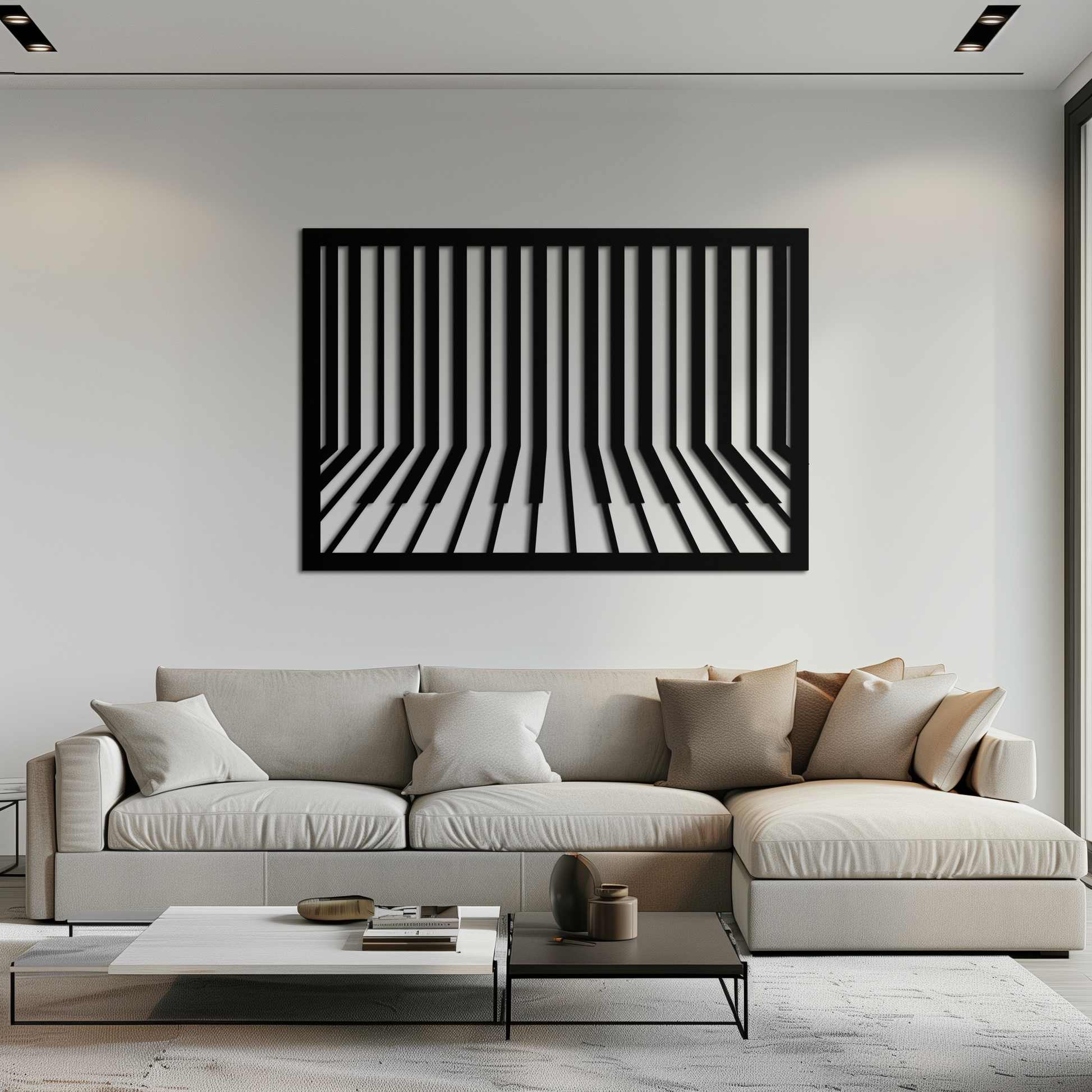 Geometric Piano Keys Metal Wall Art - Modern Music Decor- KAF189 - Tampa Home & Garden Store