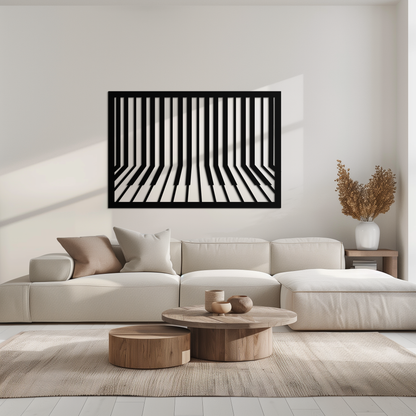 Geometric Piano Keys Metal Wall Art - Modern Music Decor- KAF189 - Tampa Home & Garden Store