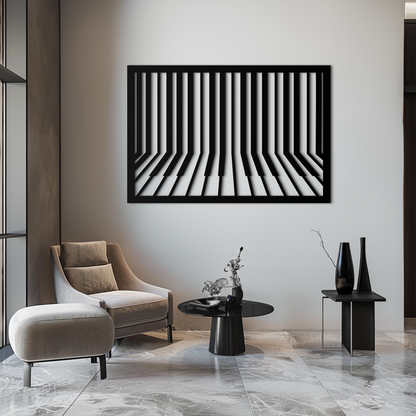 Geometric Piano Keys Metal Wall Art - Modern Music Decor- KAF189 - Tampa Home & Garden Store
