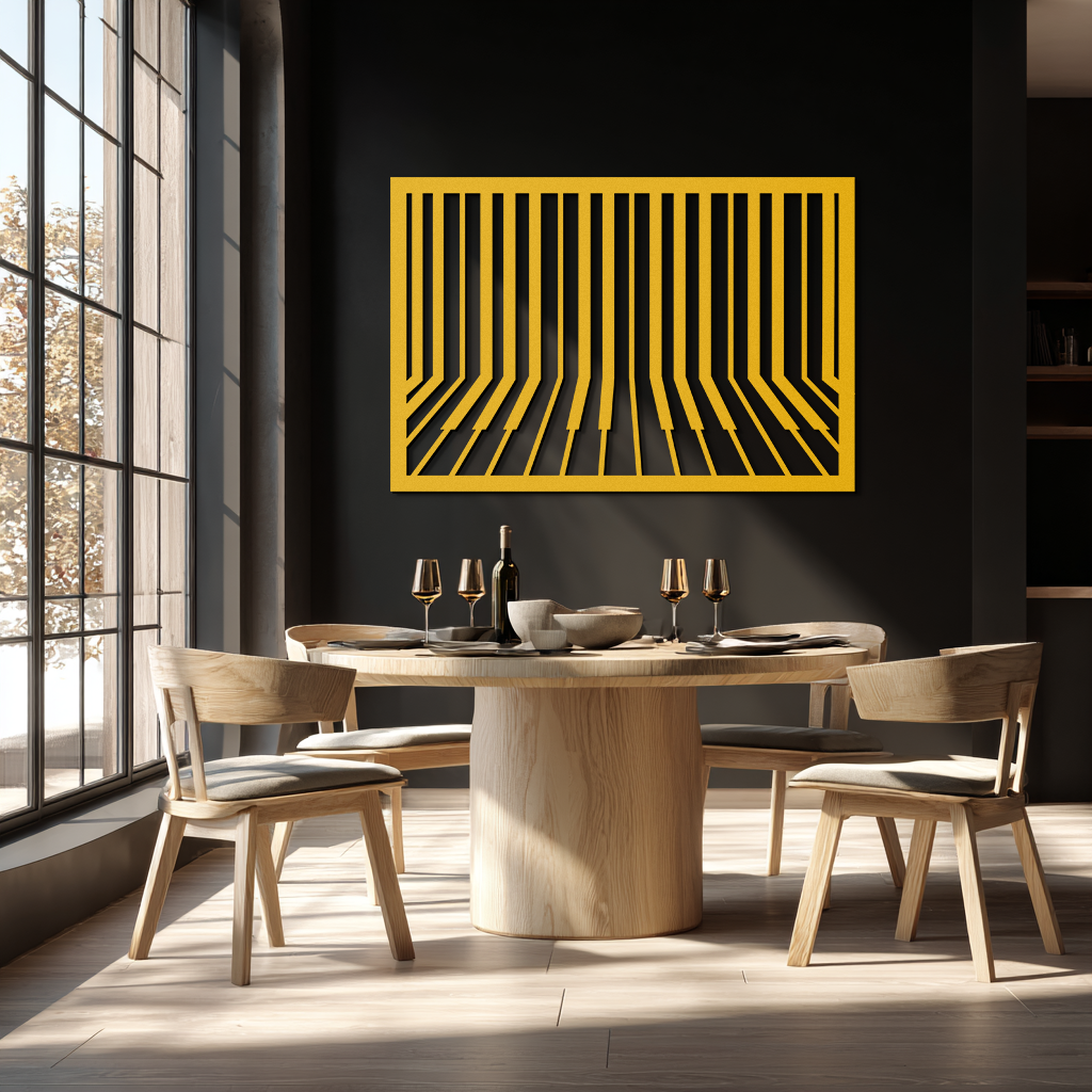 Geometric Piano Keys Metal Wall Art - Modern Music Decor- KAF189 - Tampa Home & Garden Store
