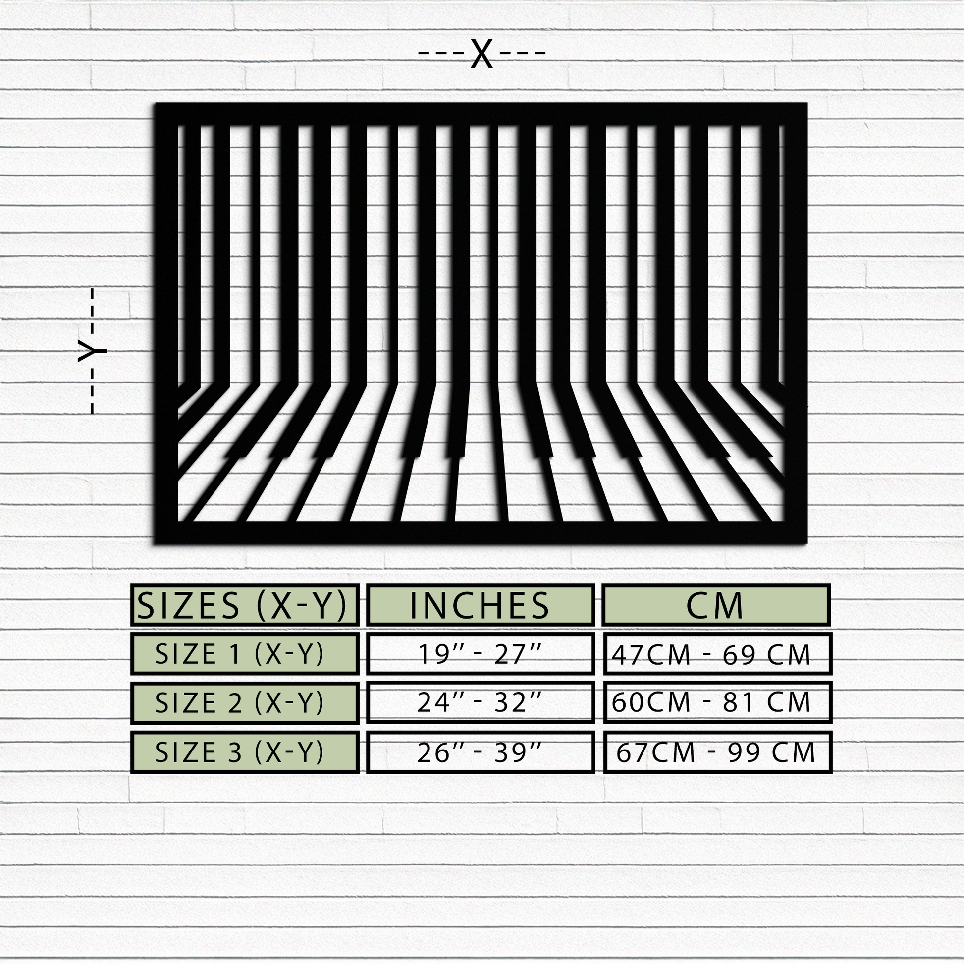 Geometric Piano Keys Metal Wall Art - Modern Music Decor- KAF189 - Tampa Home & Garden Store