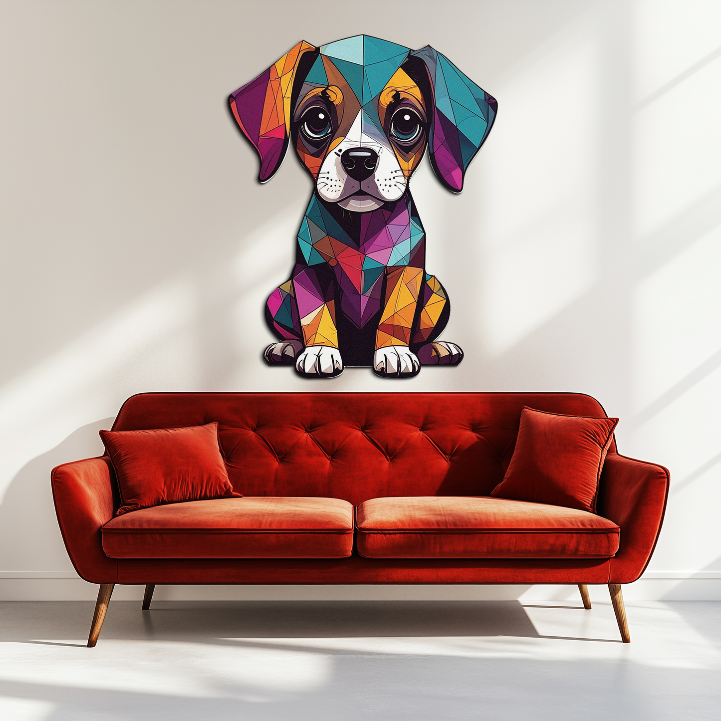 Geometric Puppy Metal Wall Art – Color Pop Dog Decor-KAFUVM039 - Tampa Home & Garden Store