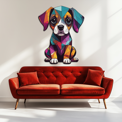 Geometric Puppy Metal Wall Art – Color Pop Dog Decor-KAFUVM039 - Tampa Home & Garden Store