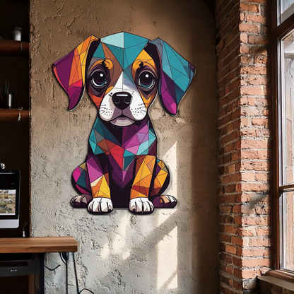 Geometric Puppy Metal Wall Art – Color Pop Dog Decor-KAFUVM039 - Tampa Home & Garden Store