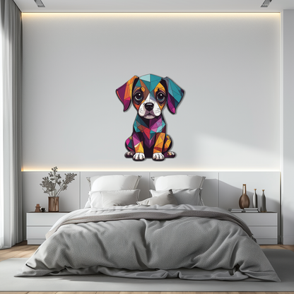 Geometric Puppy Metal Wall Art – Color Pop Dog Decor-KAFUVM039 - Tampa Home & Garden Store