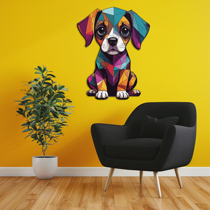 Geometric Puppy Metal Wall Art – Color Pop Dog Decor-KAFUVM039 - Tampa Home & Garden Store