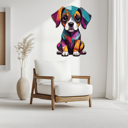 Geometric Puppy Metal Wall Art – Color Pop Dog Decor-KAFUVM039 - Tampa Home & Garden Store