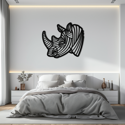 Geometric Rhino Metal Wall Art - Modern Wildlife Decor- KAF164 - Tampa Home & Garden Store