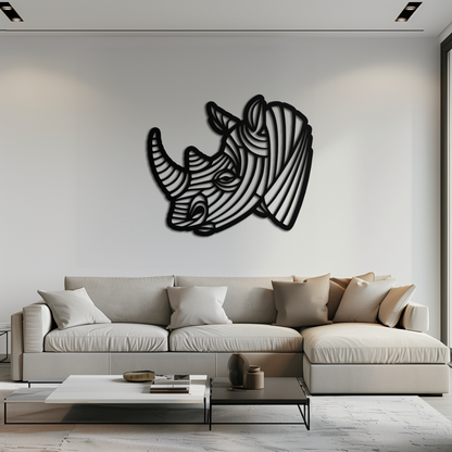 Geometric Rhino Metal Wall Art - Modern Wildlife Decor- KAF164 - Tampa Home & Garden Store