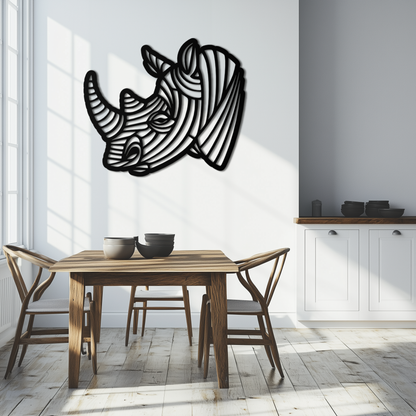 Geometric Rhino Metal Wall Art - Modern Wildlife Decor- KAF164 - Tampa Home & Garden Store