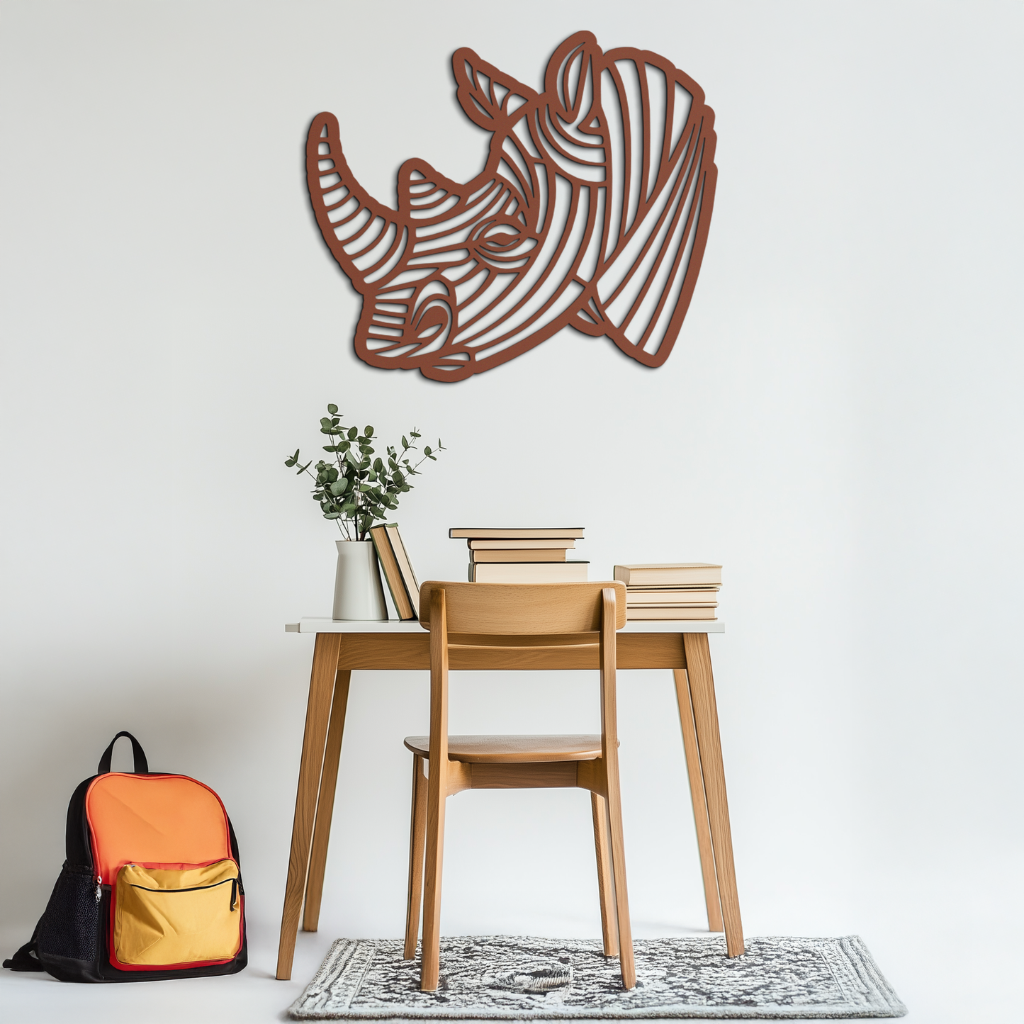 Geometric Rhino Metal Wall Art - Modern Wildlife Decor- KAF164 - Tampa Home & Garden Store