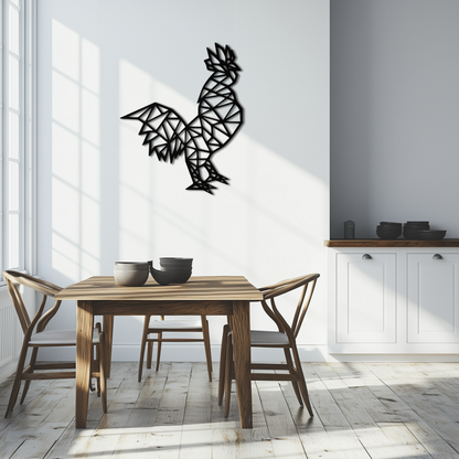 Geometric Rooster Metal Wall Art - Modern Farmhouse Decor - KAF149 - Tampa Home & Garden Store