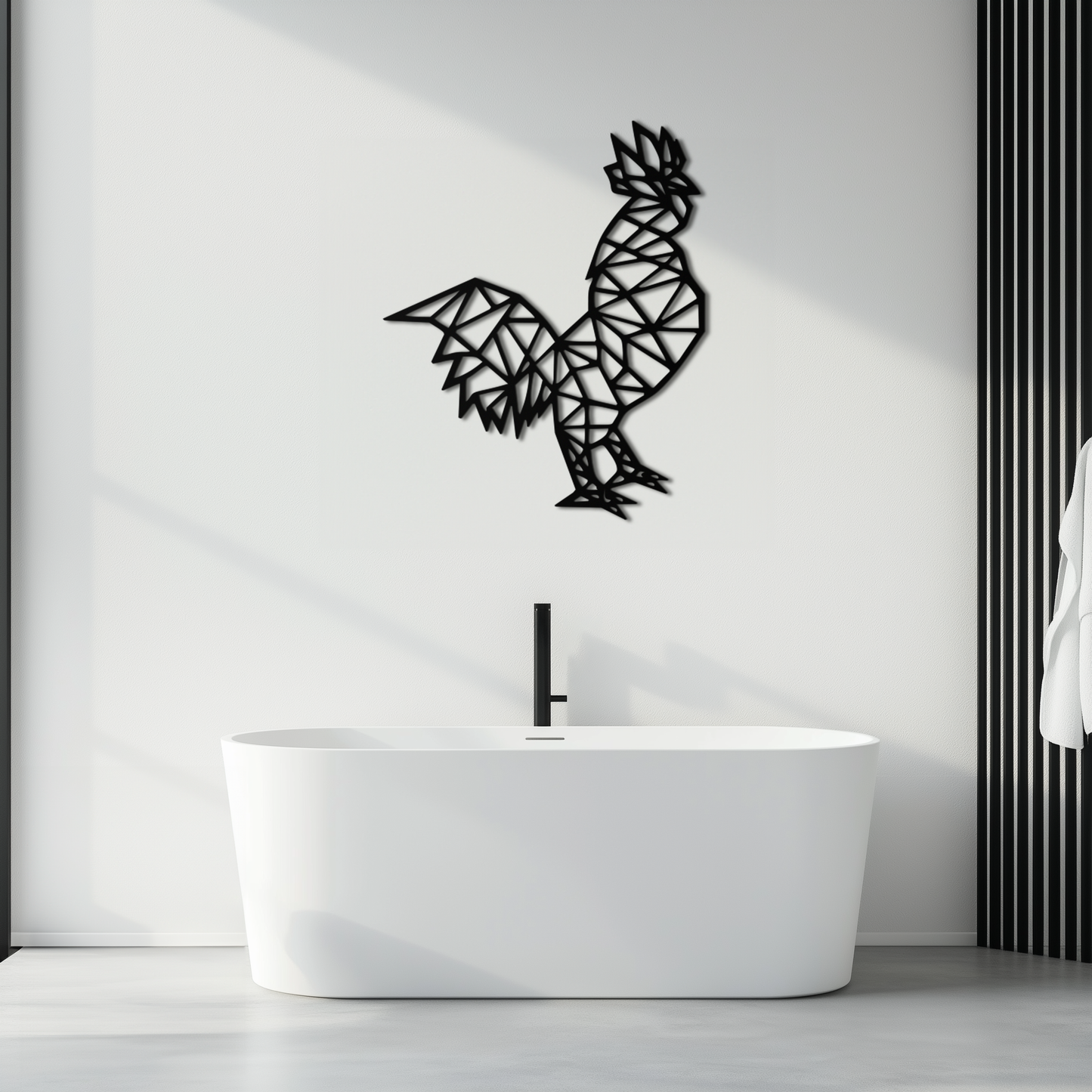 Geometric Rooster Metal Wall Art - Modern Farmhouse Decor - KAF149 - Tampa Home & Garden Store
