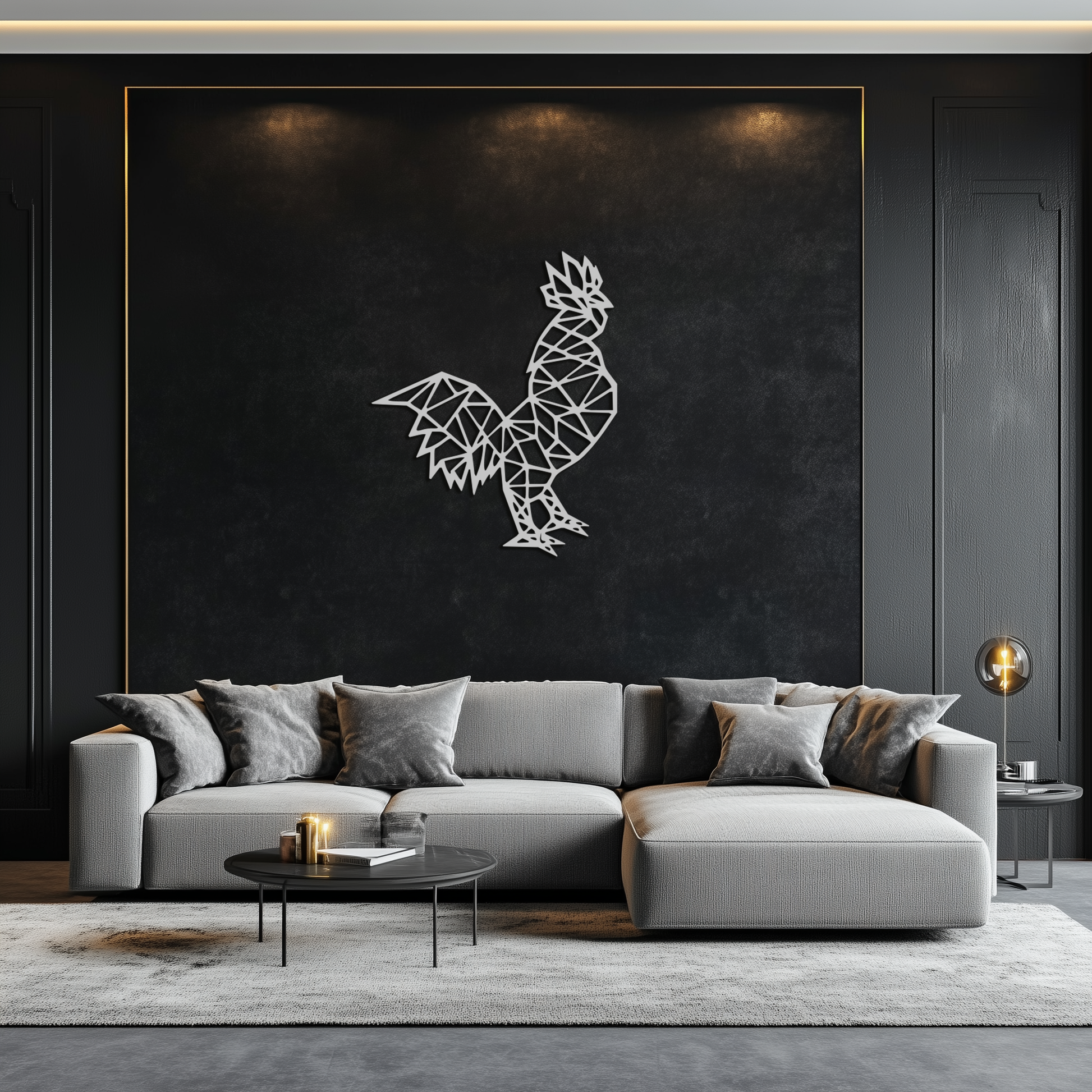 Geometric Rooster Metal Wall Art - Modern Farmhouse Decor - KAF149 - Tampa Home & Garden Store