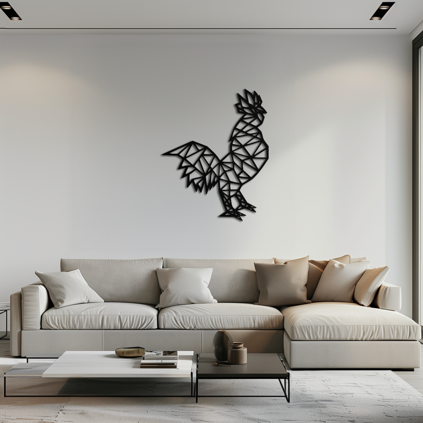 Geometric Rooster Metal Wall Art - Modern Farmhouse Decor - KAF149 - Tampa Home & Garden Store