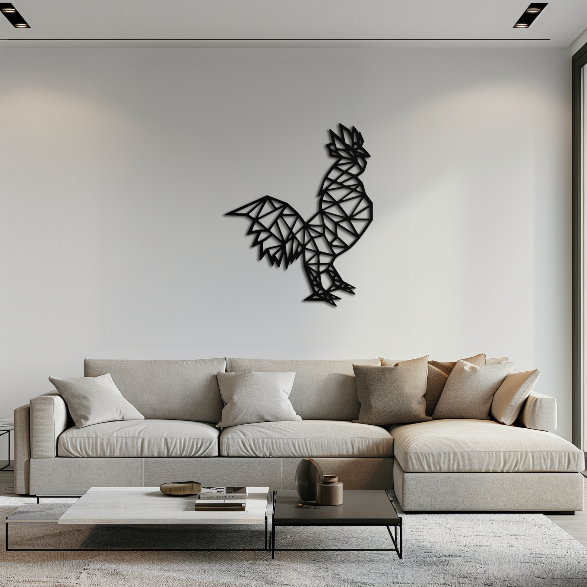Geometric Rooster Metal Wall Art - Modern Farmhouse Decor - KAF149 - Tampa Home & Garden Store