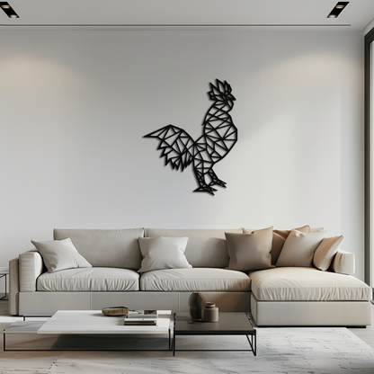 Geometric Rooster Metal Wall Art - Modern Farmhouse Decor - KAF149 - Tampa Home & Garden Store