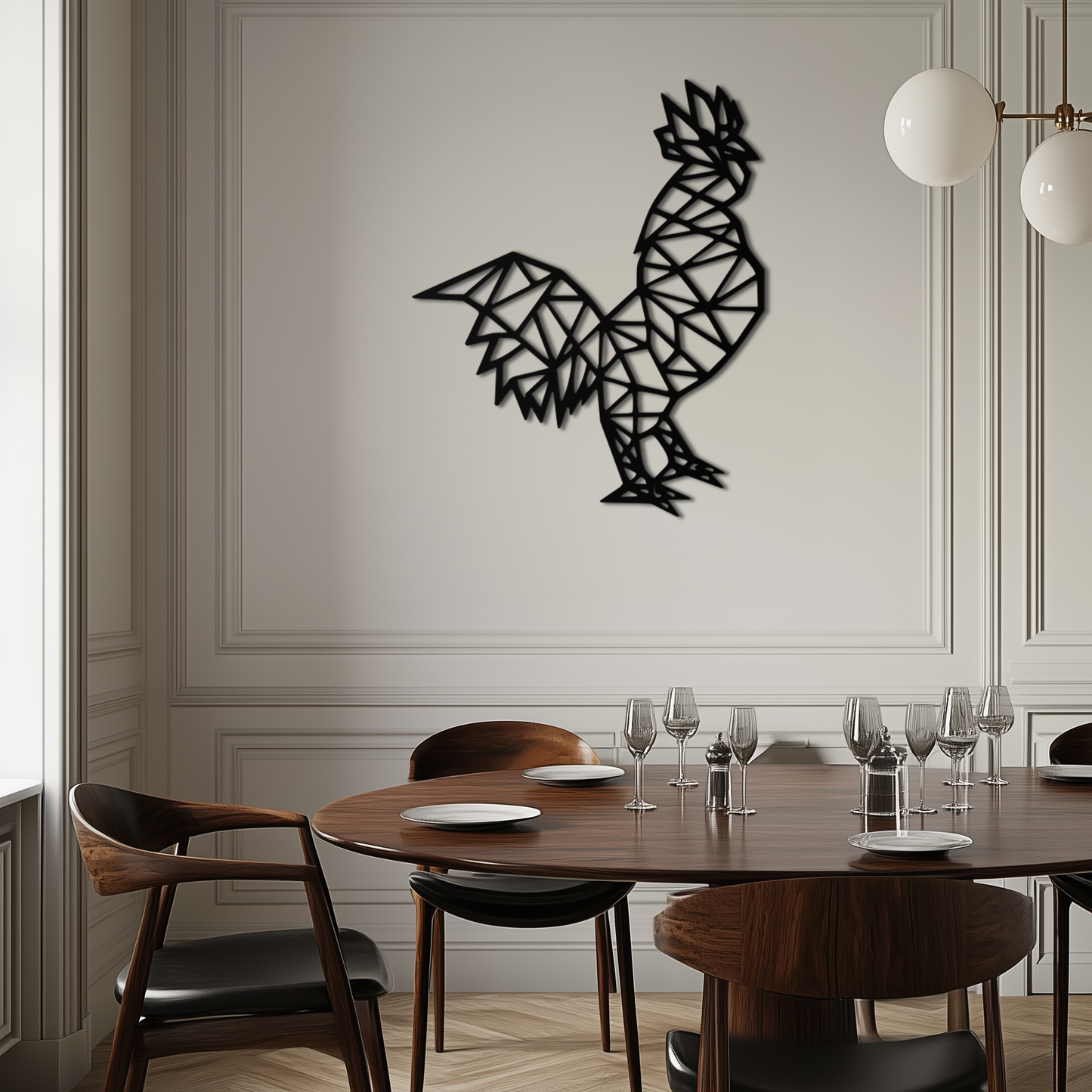 Geometric Rooster Metal Wall Art - Modern Farmhouse Decor - KAF149 - Tampa Home & Garden Store