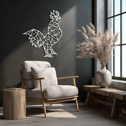 Geometric Rooster Metal Wall Art - Modern Farmhouse Decor - KAF149 - Tampa Home & Garden Store