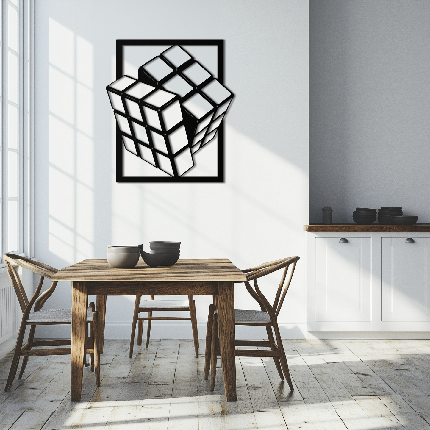 Geometric Rubik’s Cube Metal Wall Art – Modern Puzzle Enthusiast Decor - KAF197 - Tampa Home & Garden Store