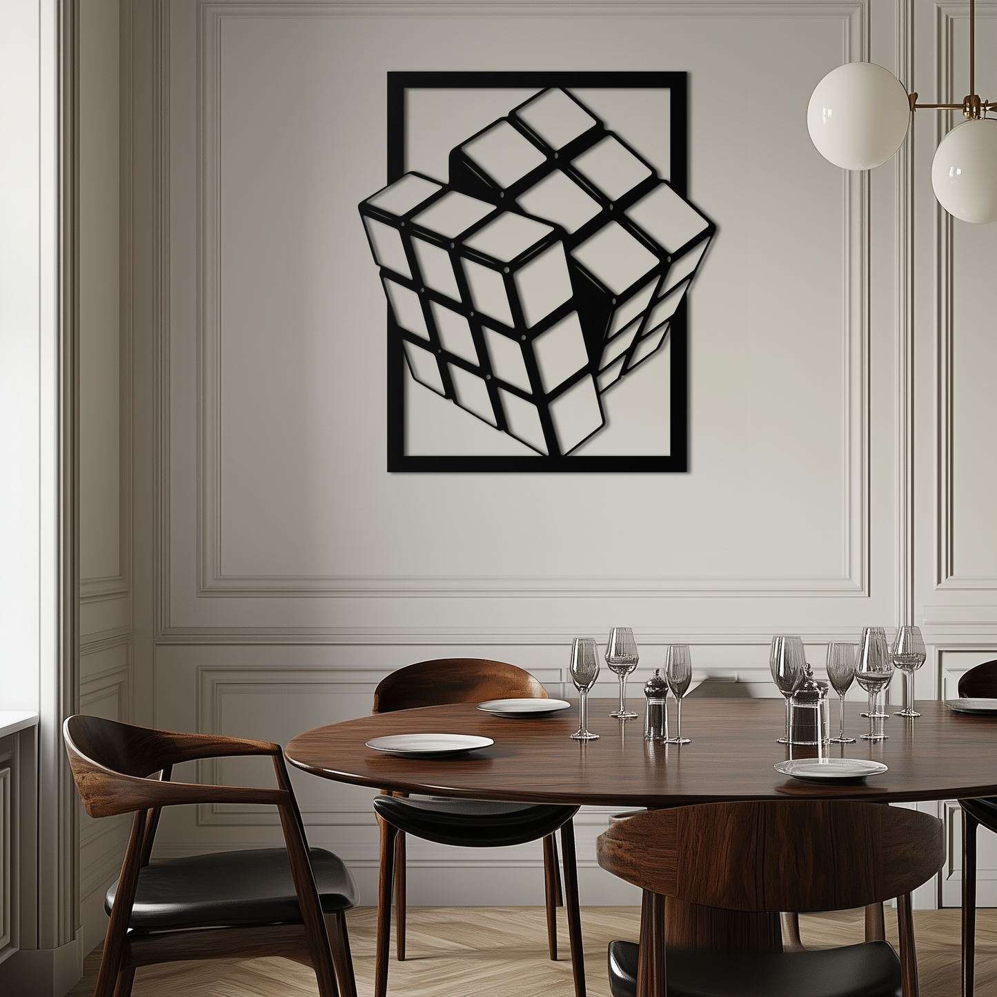 Geometric Rubik’s Cube Metal Wall Art – Modern Puzzle Enthusiast Decor - KAF197 - Tampa Home & Garden Store