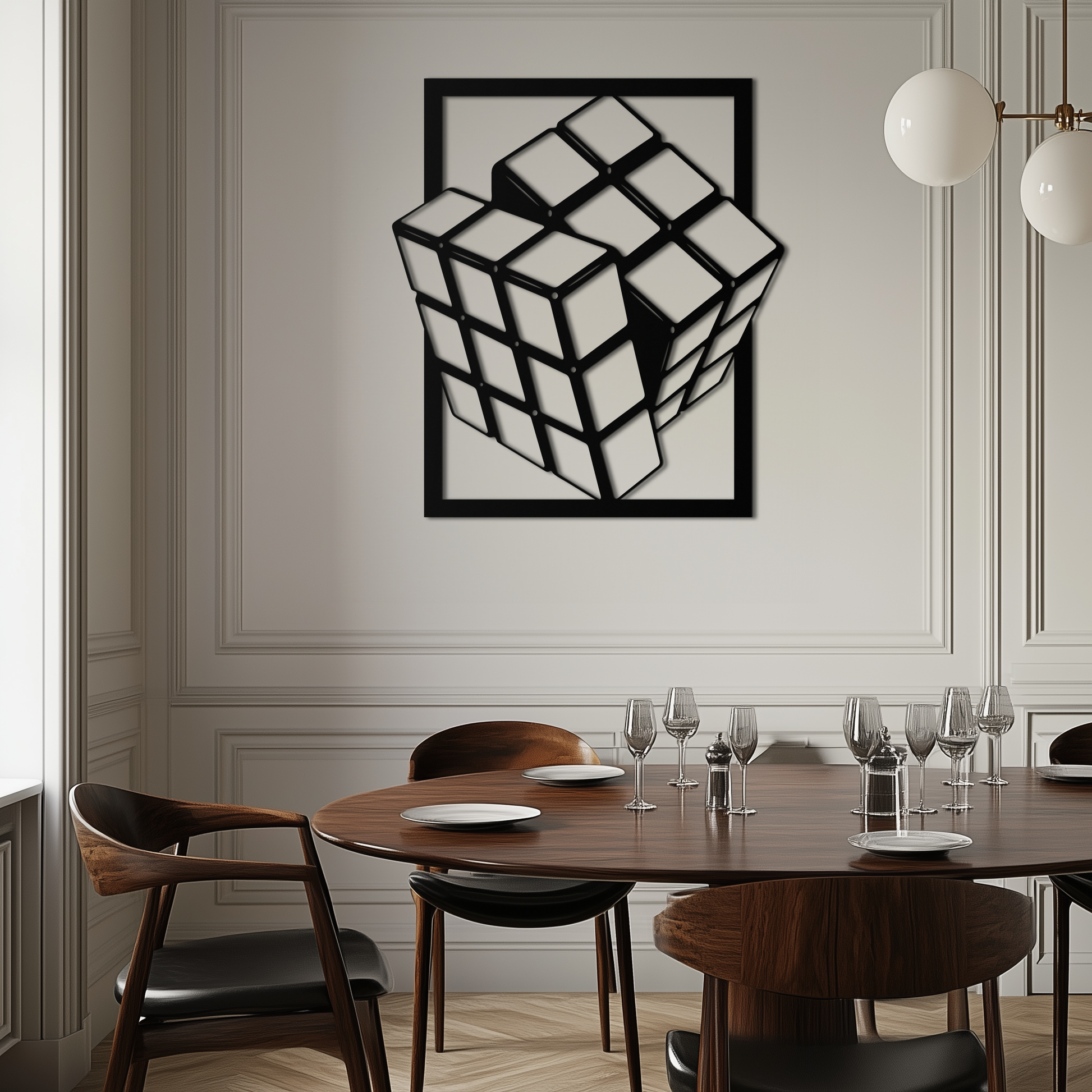 Geometric Rubik’s Cube Metal Wall Art – Modern Puzzle Enthusiast Decor - KAF197 - Tampa Home & Garden Store
