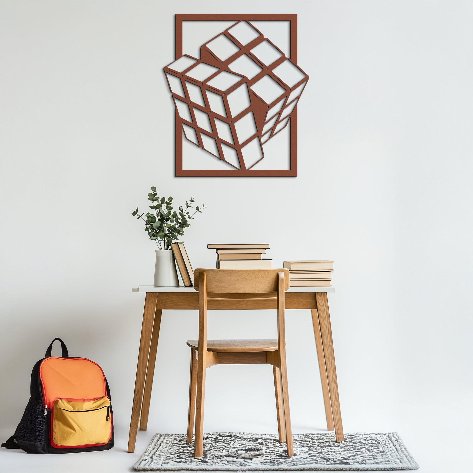 Geometric Rubik’s Cube Metal Wall Art – Modern Puzzle Enthusiast Decor - KAF197 - Tampa Home & Garden Store