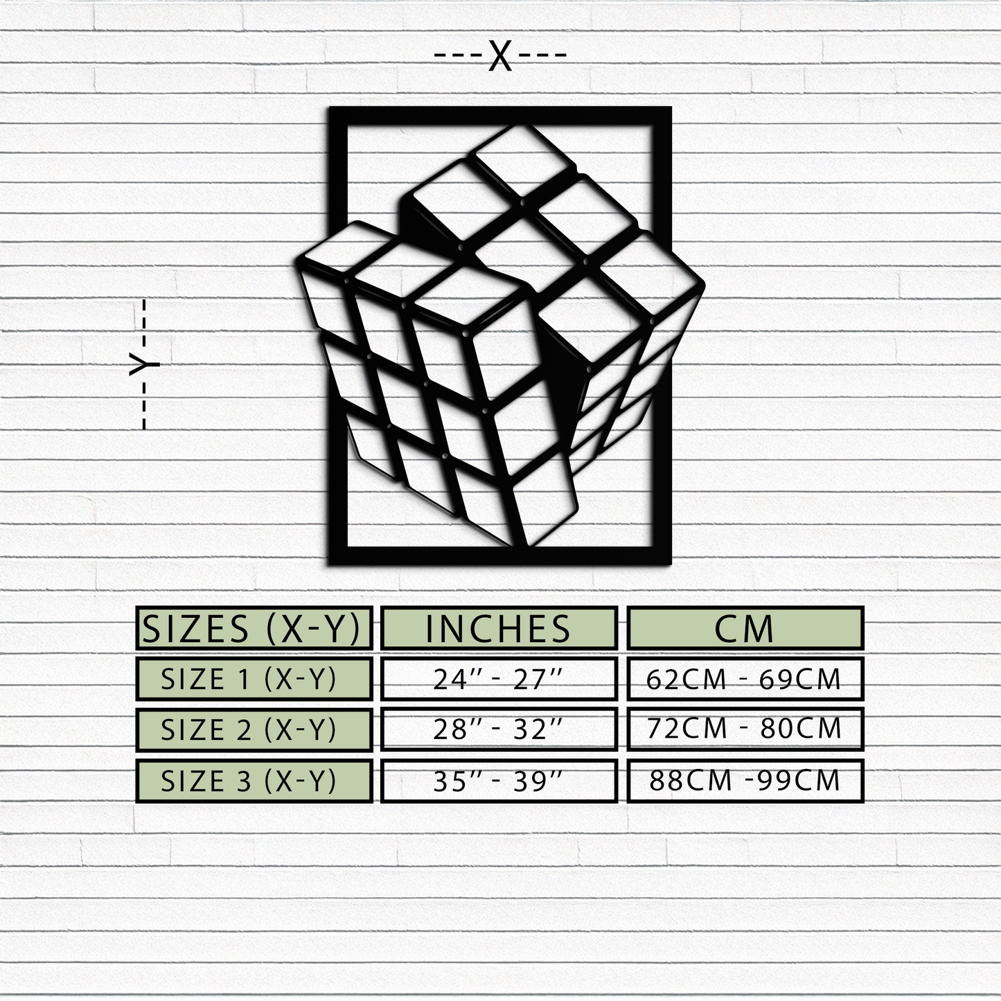 Geometric Rubik’s Cube Metal Wall Art – Modern Puzzle Enthusiast Decor - KAF197 - Tampa Home & Garden Store