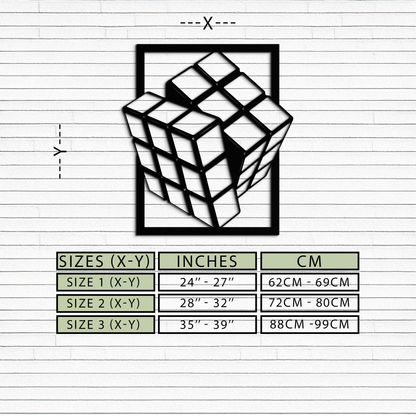 Geometric Rubik’s Cube Metal Wall Art – Modern Puzzle Enthusiast Decor - KAF197 - Tampa Home & Garden Store