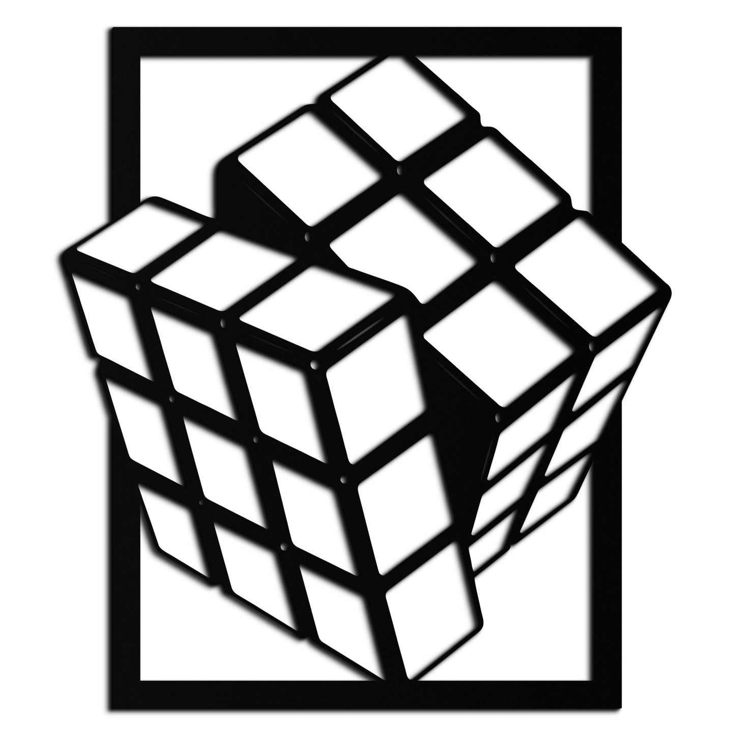 Geometric Rubik’s Cube Metal Wall Art – Modern Puzzle Enthusiast Decor - KAF197 - Tampa Home & Garden Store