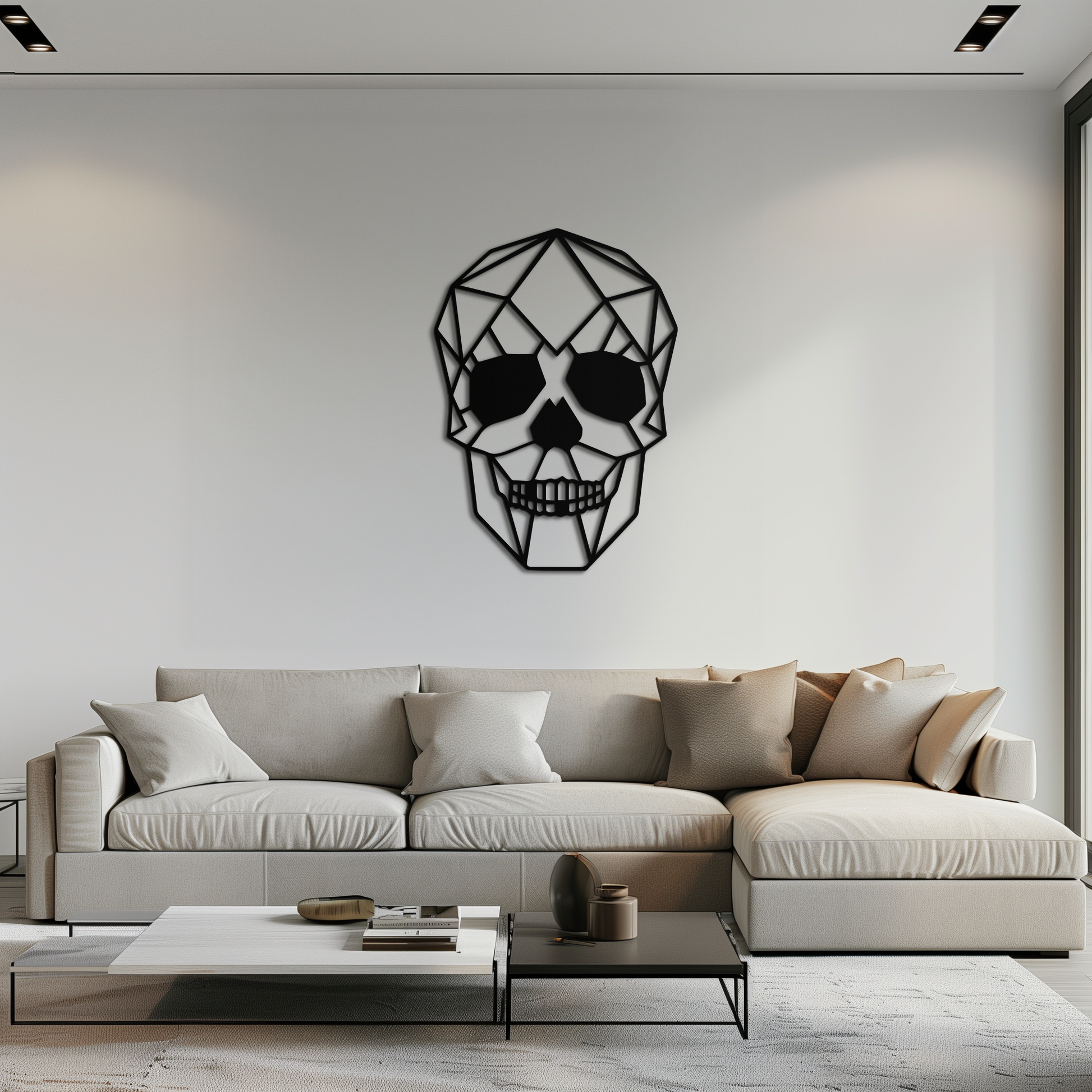 Geometric Skull Metal Wall Art - Modern Skull-Inspired Steel Decor - KAF134 - Tampa Home & Garden Store