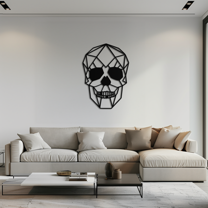 Geometric Skull Metal Wall Art - Modern Skull-Inspired Steel Decor - KAF134 - Tampa Home & Garden Store