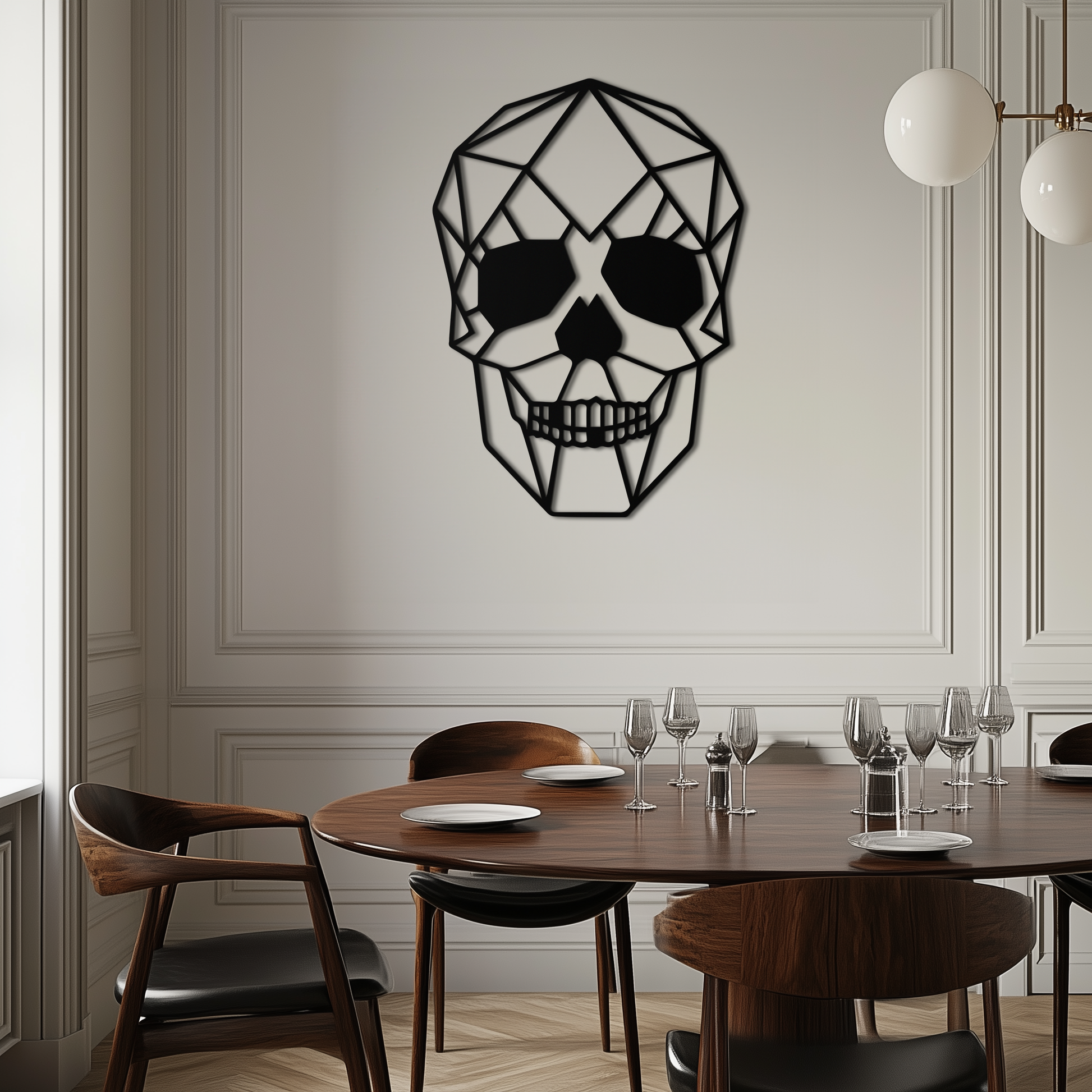Geometric Skull Metal Wall Art - Modern Skull-Inspired Steel Decor - KAF134 - Tampa Home & Garden Store