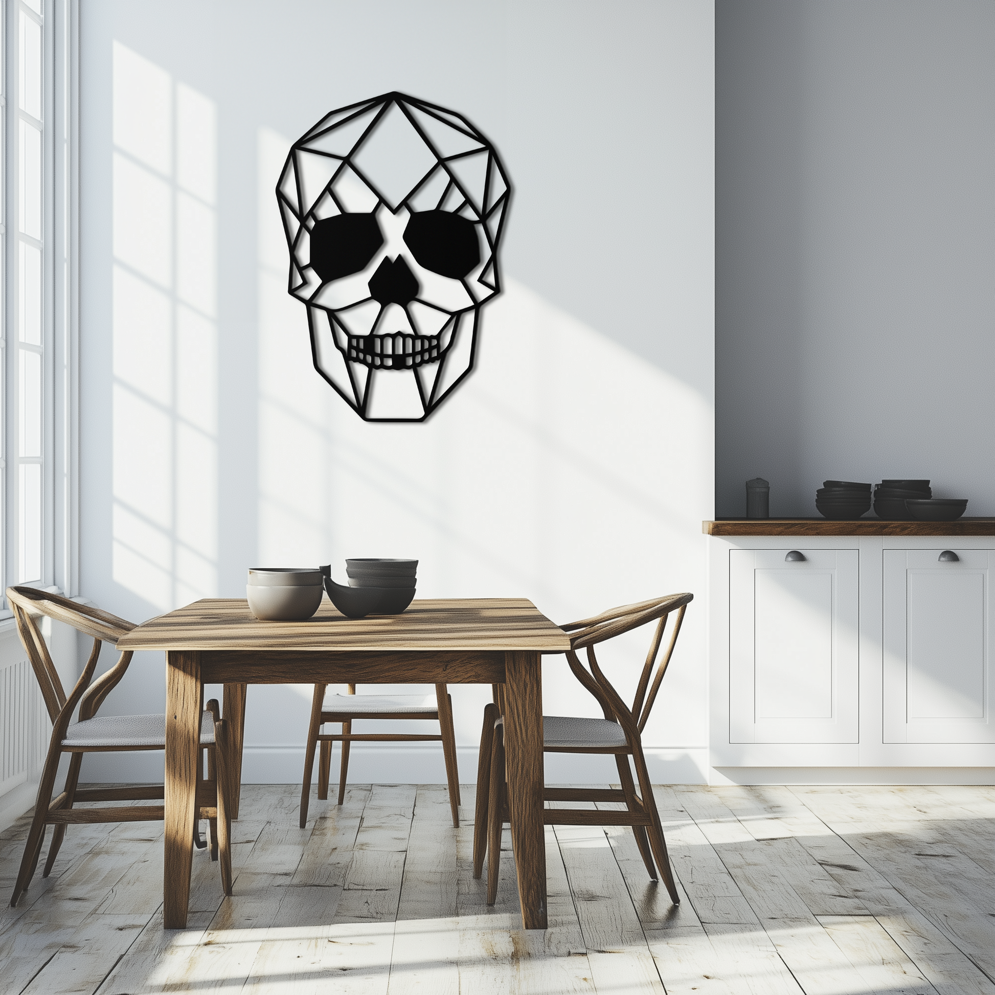 Geometric Skull Metal Wall Art - Modern Skull-Inspired Steel Decor - KAF134 - Tampa Home & Garden Store
