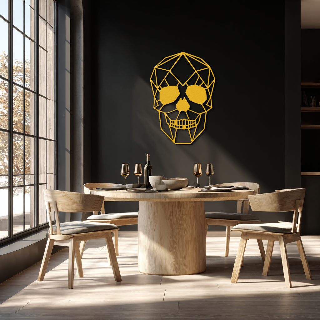 Geometric Skull Metal Wall Art - Modern Skull-Inspired Steel Decor - KAF134 - Tampa Home & Garden Store