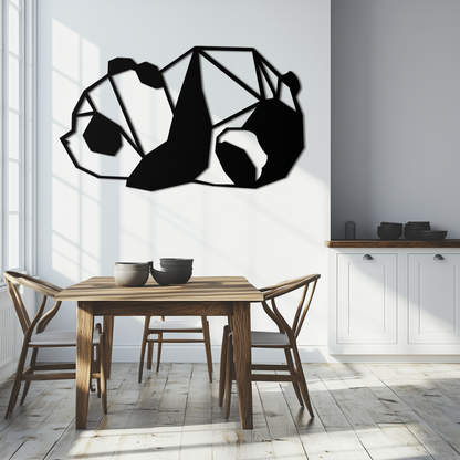 Geometric Sleeping Panda Metal Wall Art - Minimalist & Modern Decor - KAF195 - Tampa Home & Garden Store