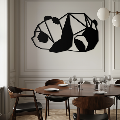 Geometric Sleeping Panda Metal Wall Art - Minimalist & Modern Decor - KAF195 - Tampa Home & Garden Store