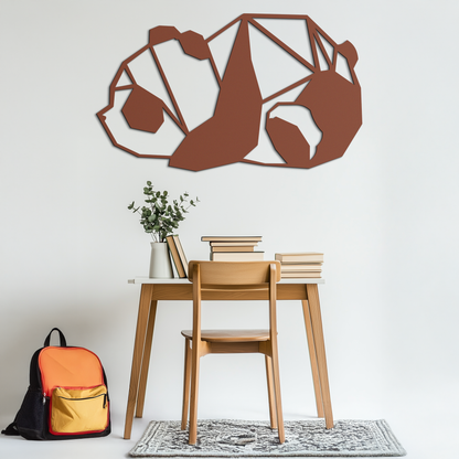 Geometric Sleeping Panda Metal Wall Art - Minimalist & Modern Decor - KAF195 - Tampa Home & Garden Store