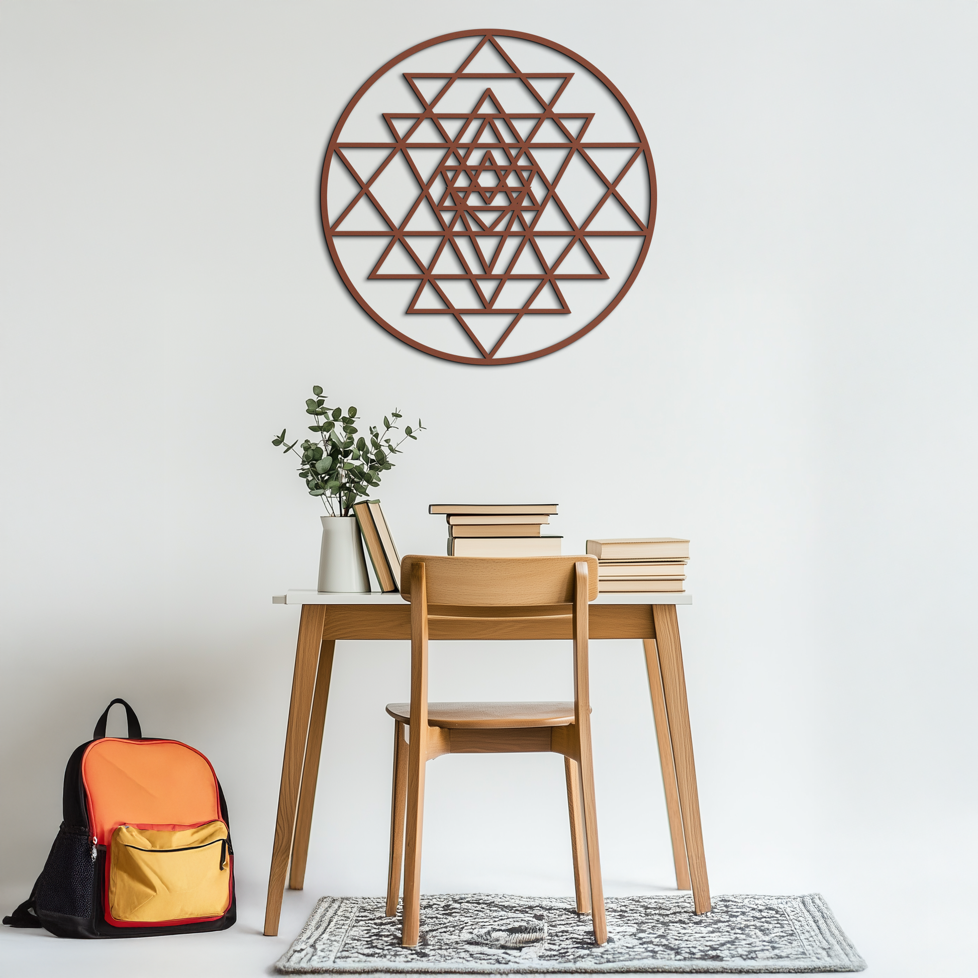 Geometric Sri Yantra Metal Wall Art - Sacred Geometry Steel Decor - KAF122 - Tampa Home & Garden Store