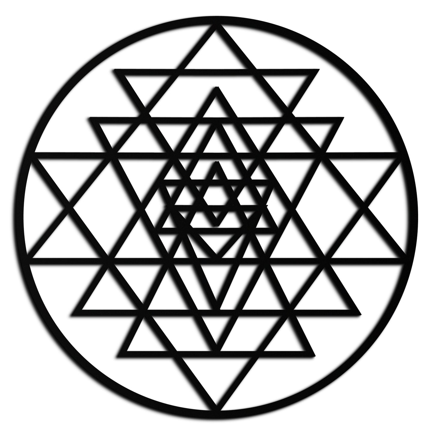 Geometric Sri Yantra Metal Wall Art - Sacred Geometry Steel Decor - KAF122 - Tampa Home & Garden Store