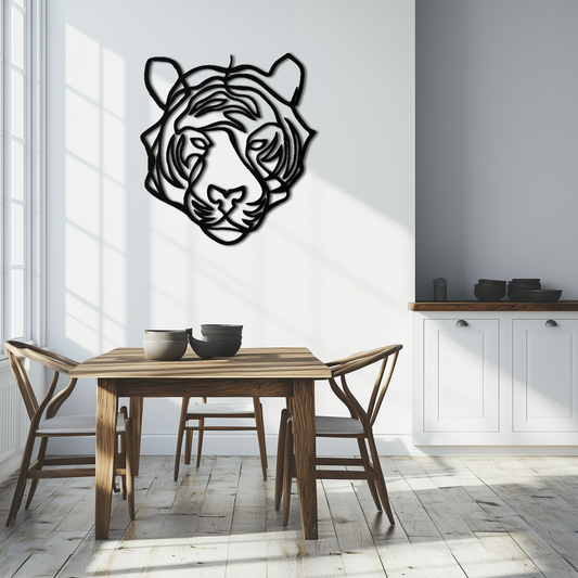 Geometric Tiger Metal Wall Art - Modern Minimalist Decor - KAF207 - Tampa Home & Garden Store