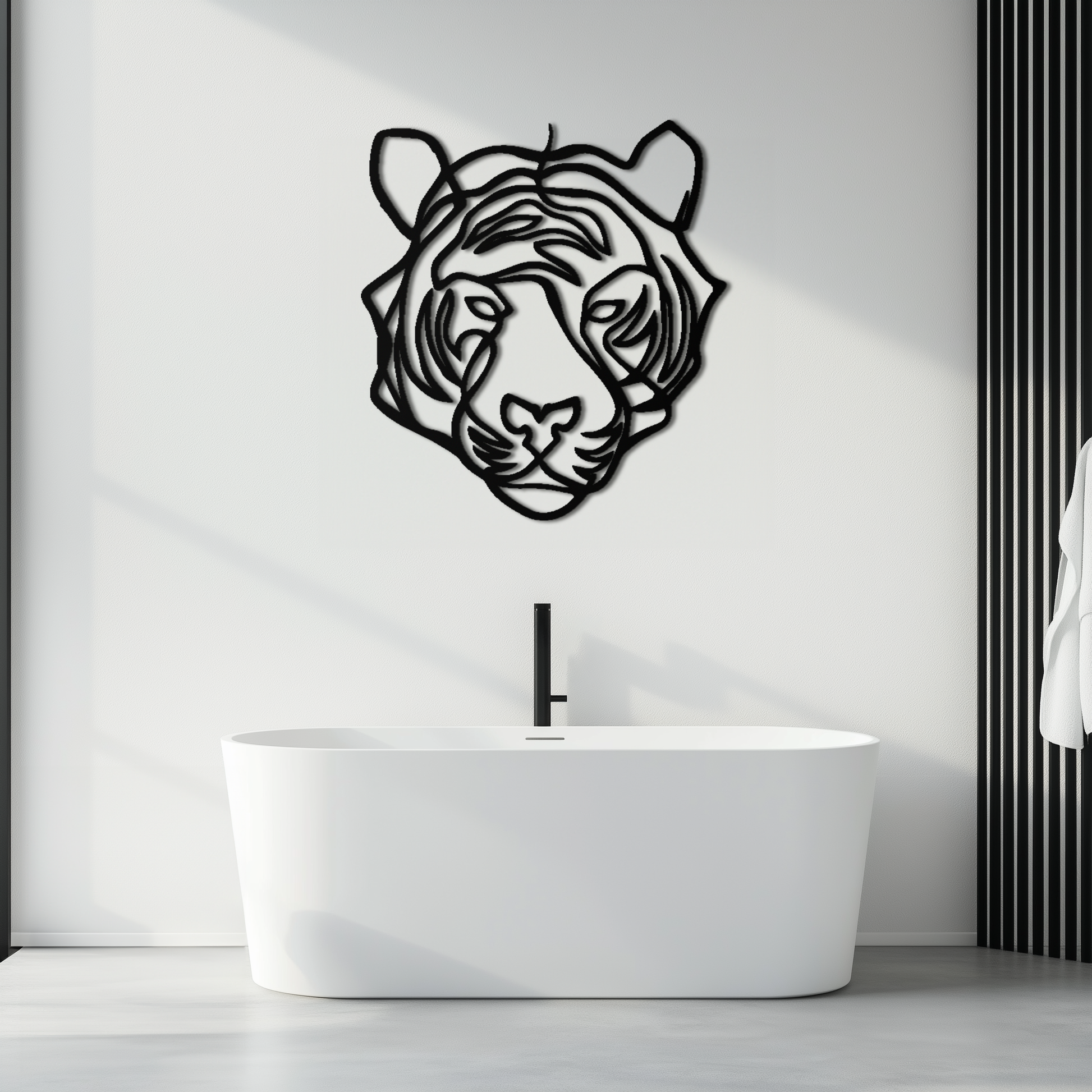 Geometric Tiger Metal Wall Art - Modern Minimalist Decor - KAF207 - Tampa Home & Garden Store